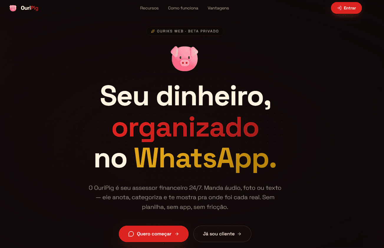 OuriPig — Assessor Financeiro via WhatsApp